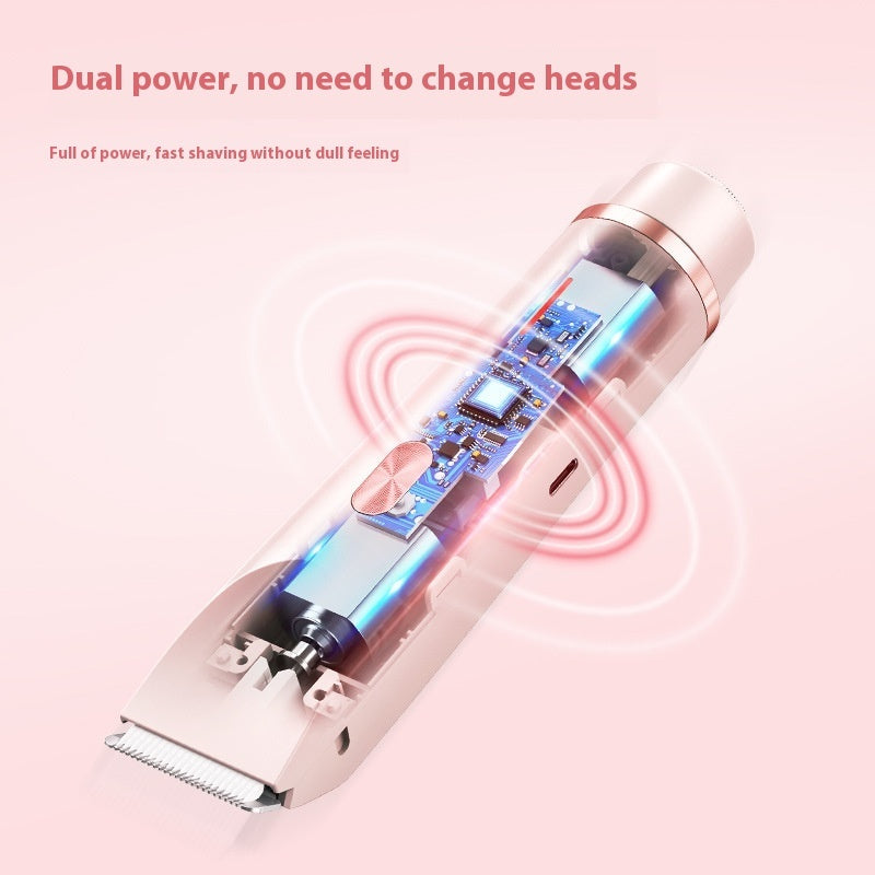 2-in-1 Women's Electric Shaver – Double Head Wet & Dry Body Hair Trimmer for Bikini, Legs & Underarms