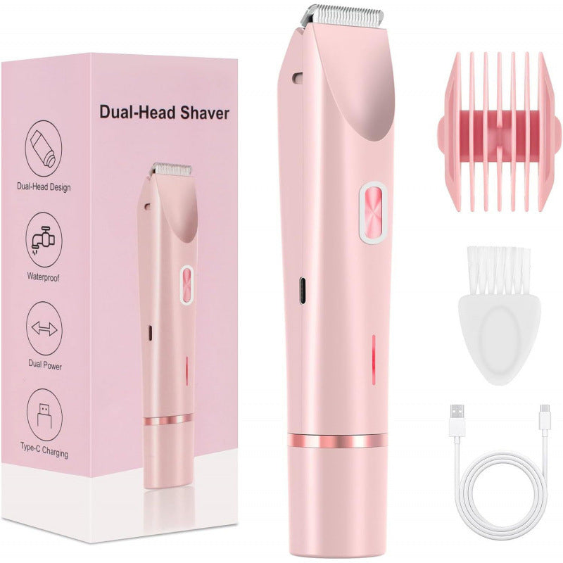 2-in-1 Women's Electric Shaver – Double Head Wet & Dry Body Hair Trimmer for Bikini, Legs & Underarms