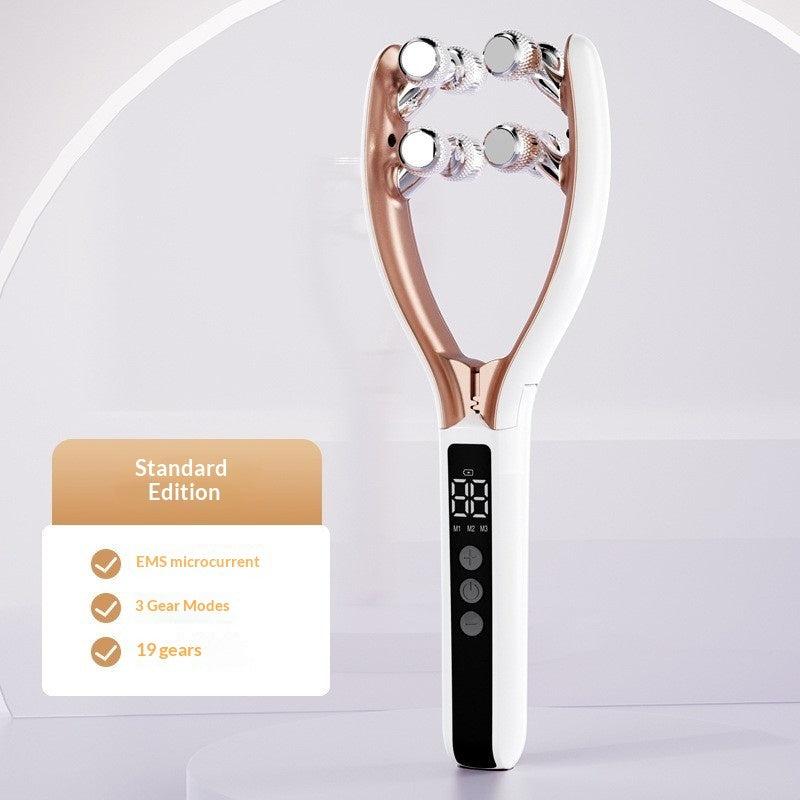 EMS Microcurrent V Face Roller – Electric Red & Blue Light Facial Massager for Lifting, Tightening & Skin Rejuvenation