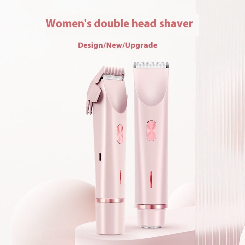 2-in-1 Women's Electric Shaver – Double Head Wet & Dry Body Hair Trimmer for Bikini, Legs & Underarms
