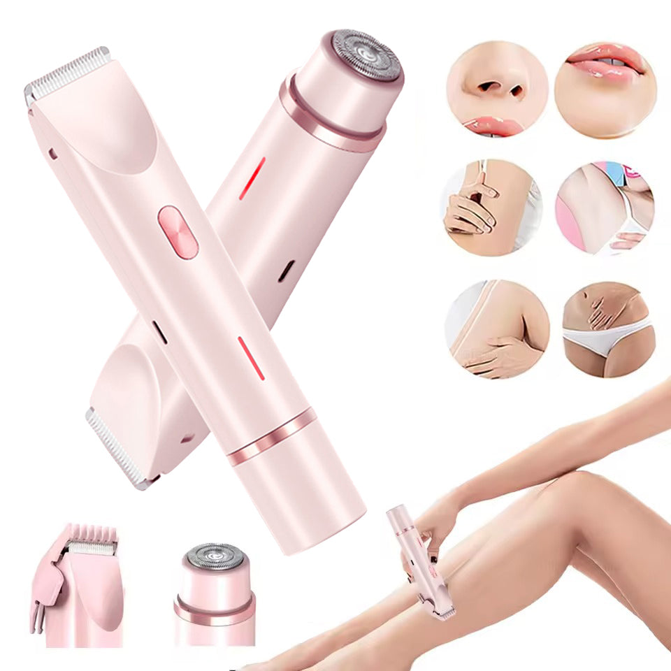 2-in-1 Women's Electric Shaver – Double Head Wet & Dry Body Hair Trimmer for Bikini, Legs & Underarms