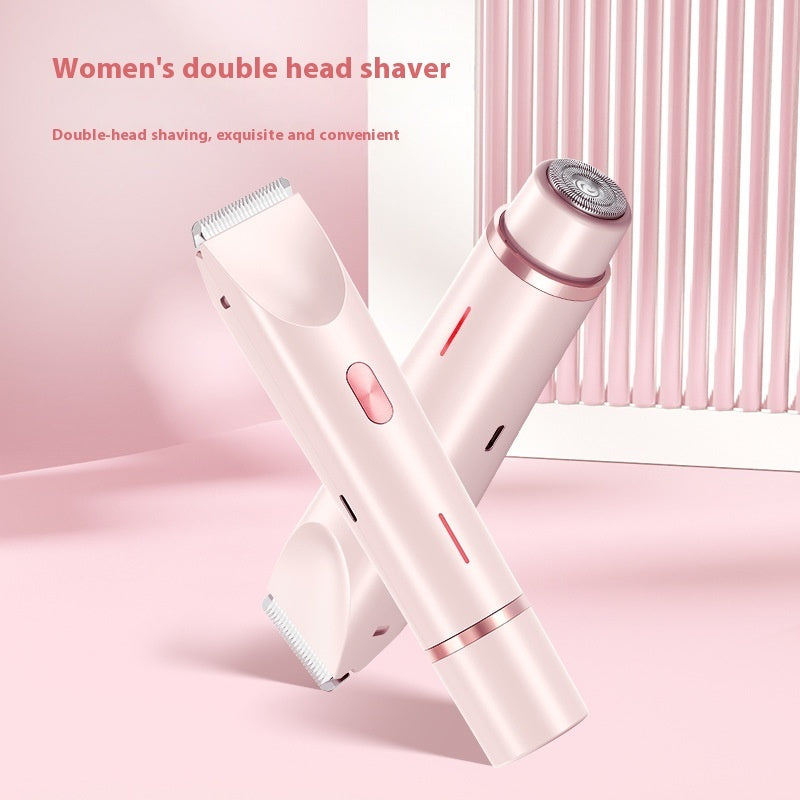 2-in-1 Women's Electric Shaver – Double Head Wet & Dry Body Hair Trimmer for Bikini, Legs & Underarms
